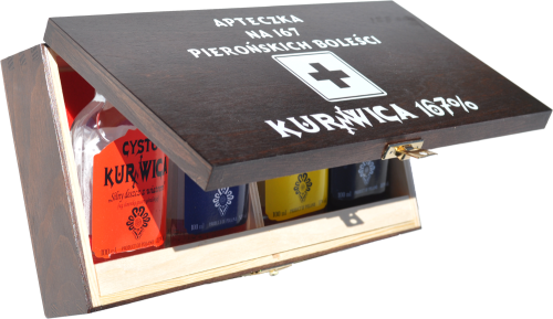 Wódka Kurnwica Apteczka na 167 boleści 4x 0,1l skrzynka