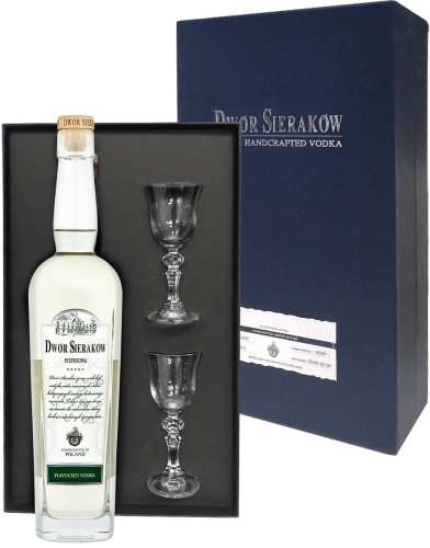 Wódka Dwór Sieraków Pieprzowa 0,7l 40% + 2 kieliszki