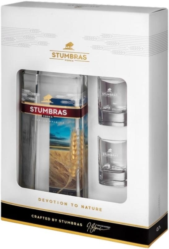 Wódka Stumbras Premium 0,7l 40% + 2 kieliszki
