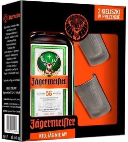 Likier Jagermeister 0,7l 35% + 2 kiel.szkło