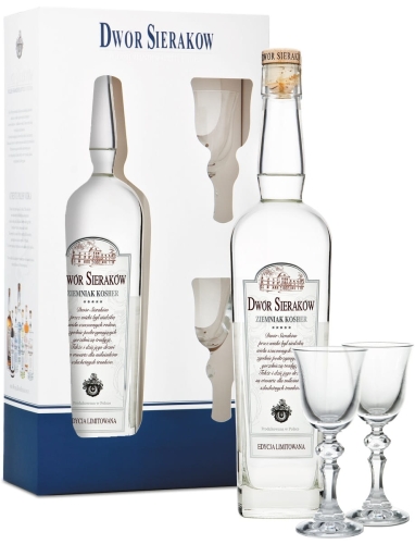 Wódka Dwór Sieraków ziemniak kosher 0,7l 40% + 2 kieliszki
