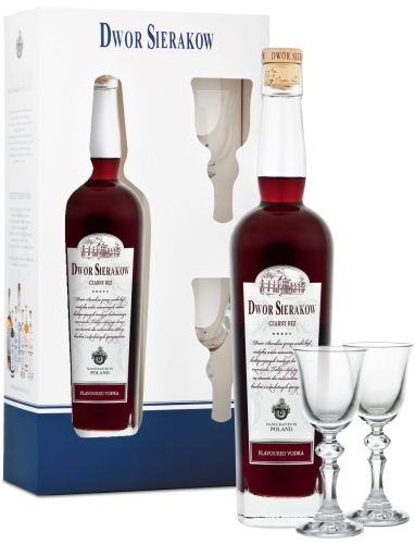 Wódka Dwór Sieraków Czarny Bez 0,7l 40% + 2 kieliszki
