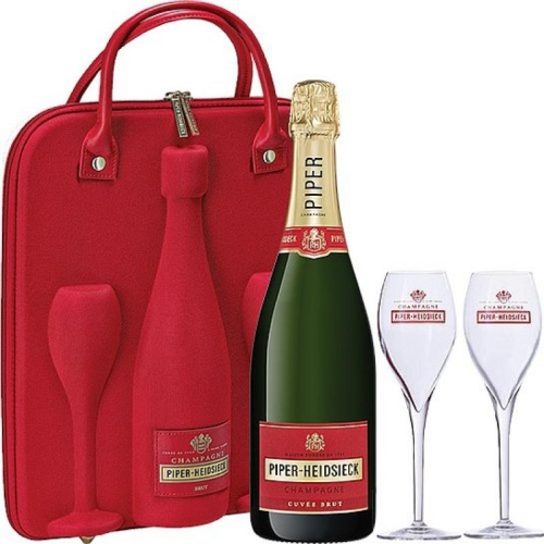 Szampan Piper-Heidsieck Cuvee Brut 0,75l 12% b/w + 2 kieliszki Travel