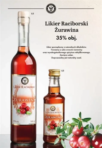 Likier Raciborski żurawina 0,5l 35%