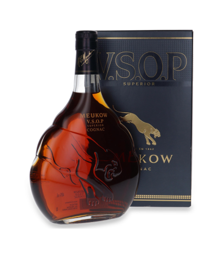 Cognac Meukow Superior VSOP Clear Panther 0,7l 40% + kartonik