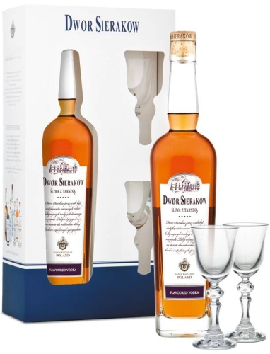 Wódka Dwór Sieraków Śliwa z tarniną 0,7l 40% + 2 szkl. pudełko