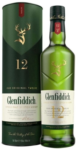 Whisky Glenfiddich 12Y 0,7l 40% + tuba